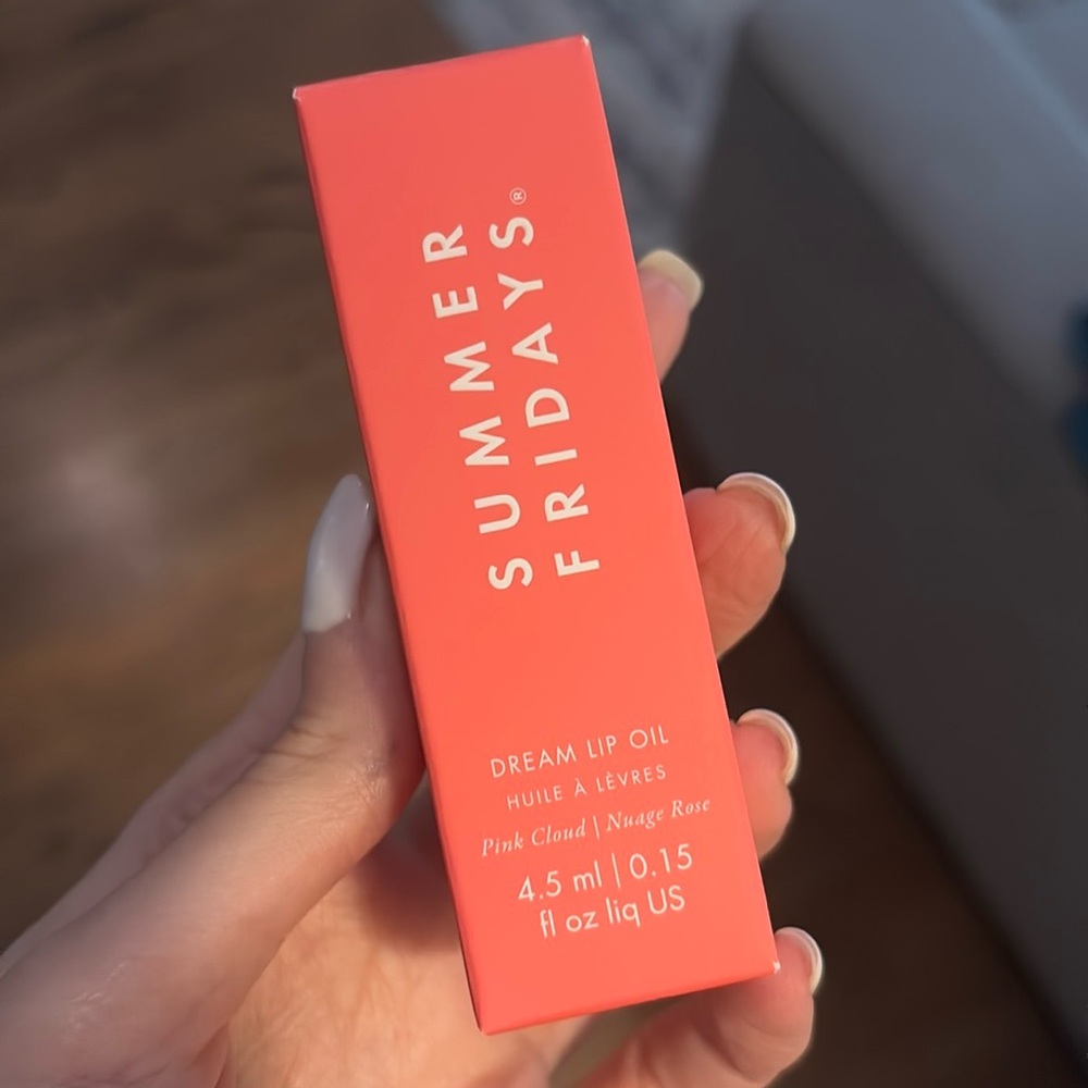 Summer Fridays lip oil pink cloud shade